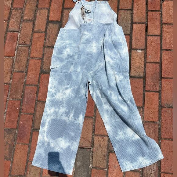 Faherty Cotton Indigo Tie Dye Mechanic Summer Wash Overalls NWT - Picture 13 of 14